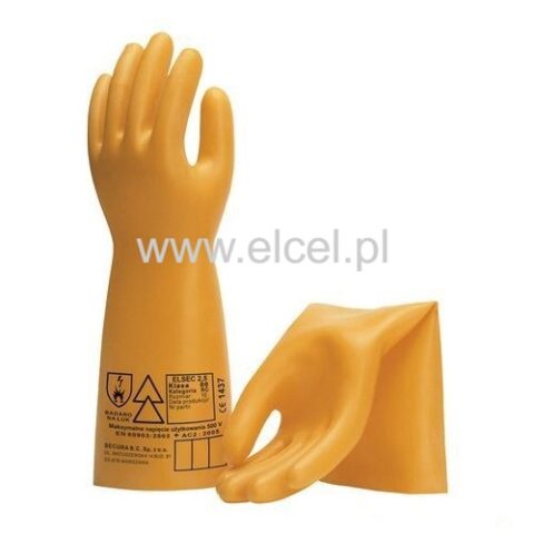Guanti Elettroisolanti Secura RELSEC-5, Classe 0 (5 KV), In Lattice, 10 Paia, Colore Giallo – EN60903 - 2